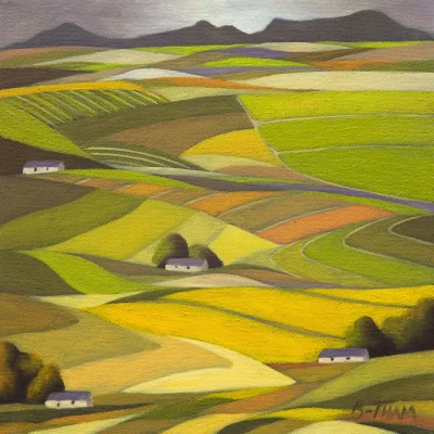 John Botham painting of a landscape