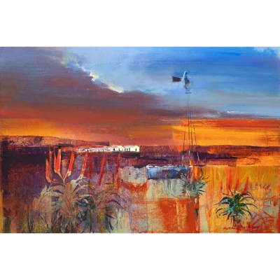 Derric van Rensburg painting of a Karoo landscape