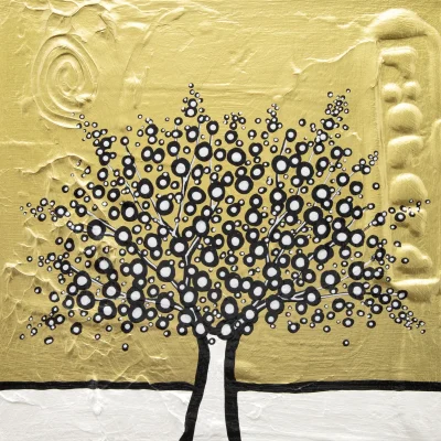Richard Scott painting of a gold tree