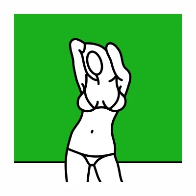 Richard Scott painting of a girl in a bikini