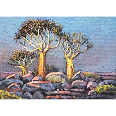 Ryan Loubser painting of quiver trees
