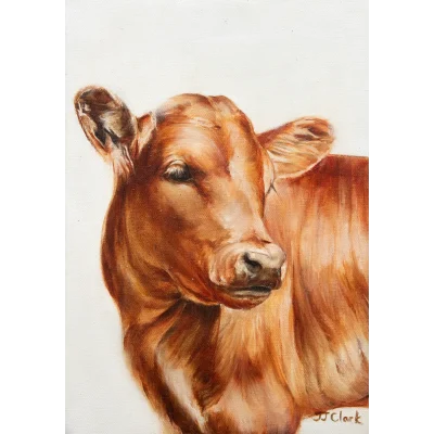 JJ Clark painting of a calf