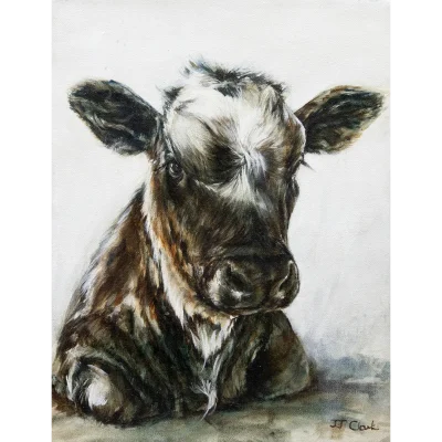 JJ Clark painting of a calf