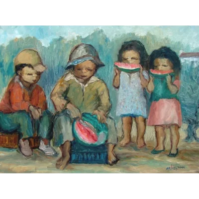 Amos Langdown painting