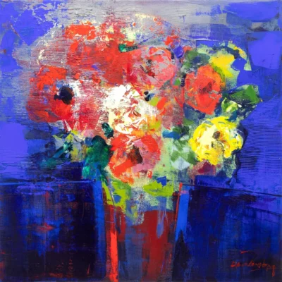 Derric van Rensburg painting of flowers
