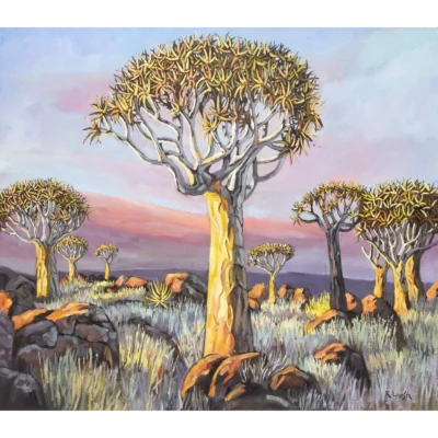 Ryan Loubser painting of Quiver trees