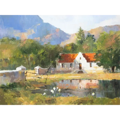 Tony de Freitas painting of a Cape Dutch Home
