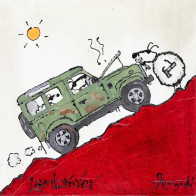 Ann Gadd painting of a Landrover