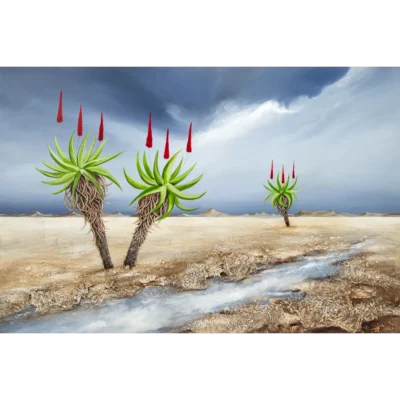 Mia Brand painting of a landscape with Aloes