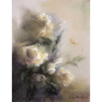 Anny Maddock painting of roses in a vase